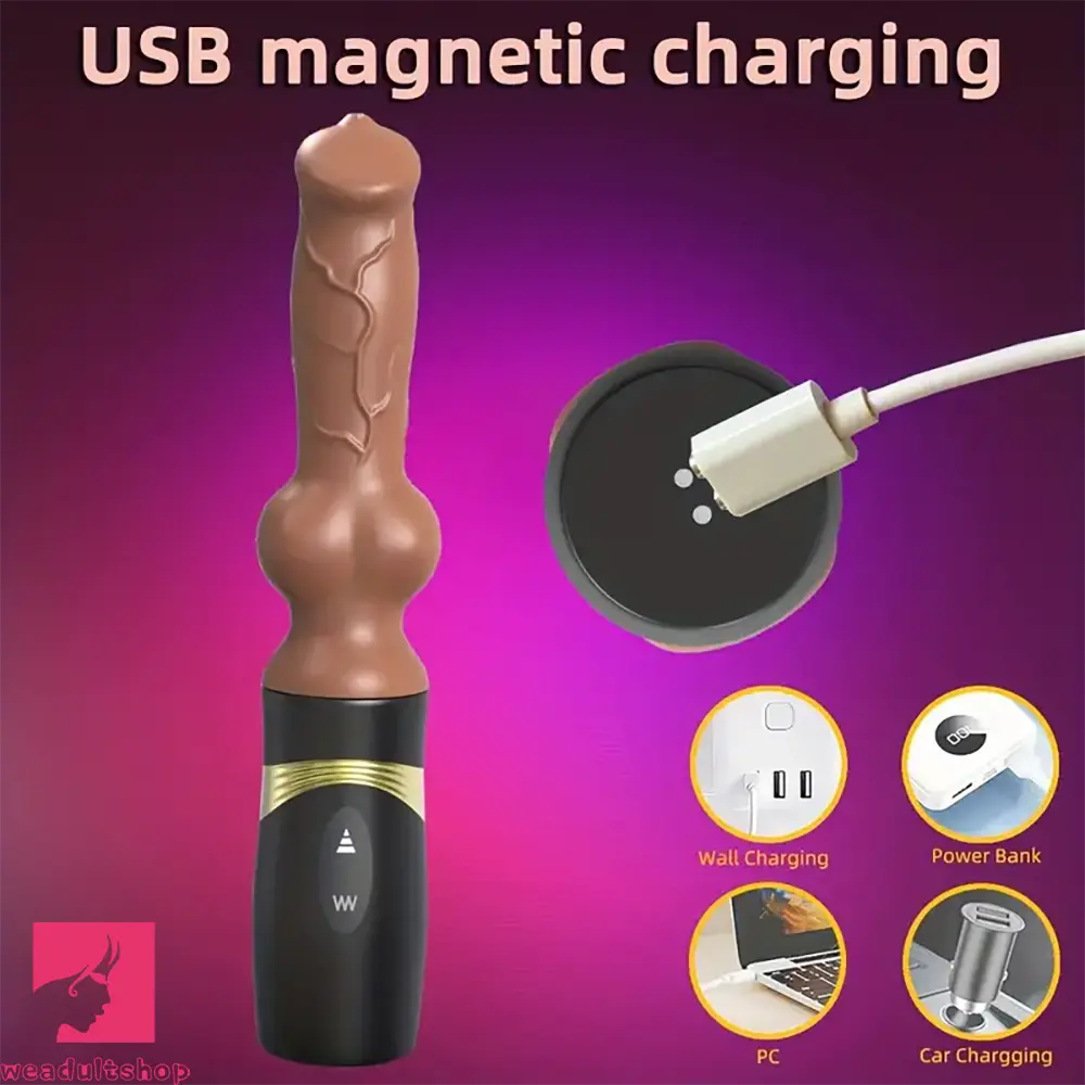 10.4in Realistic Silicone Dildo Thrusting Vibrating Sex Gun Pleasure