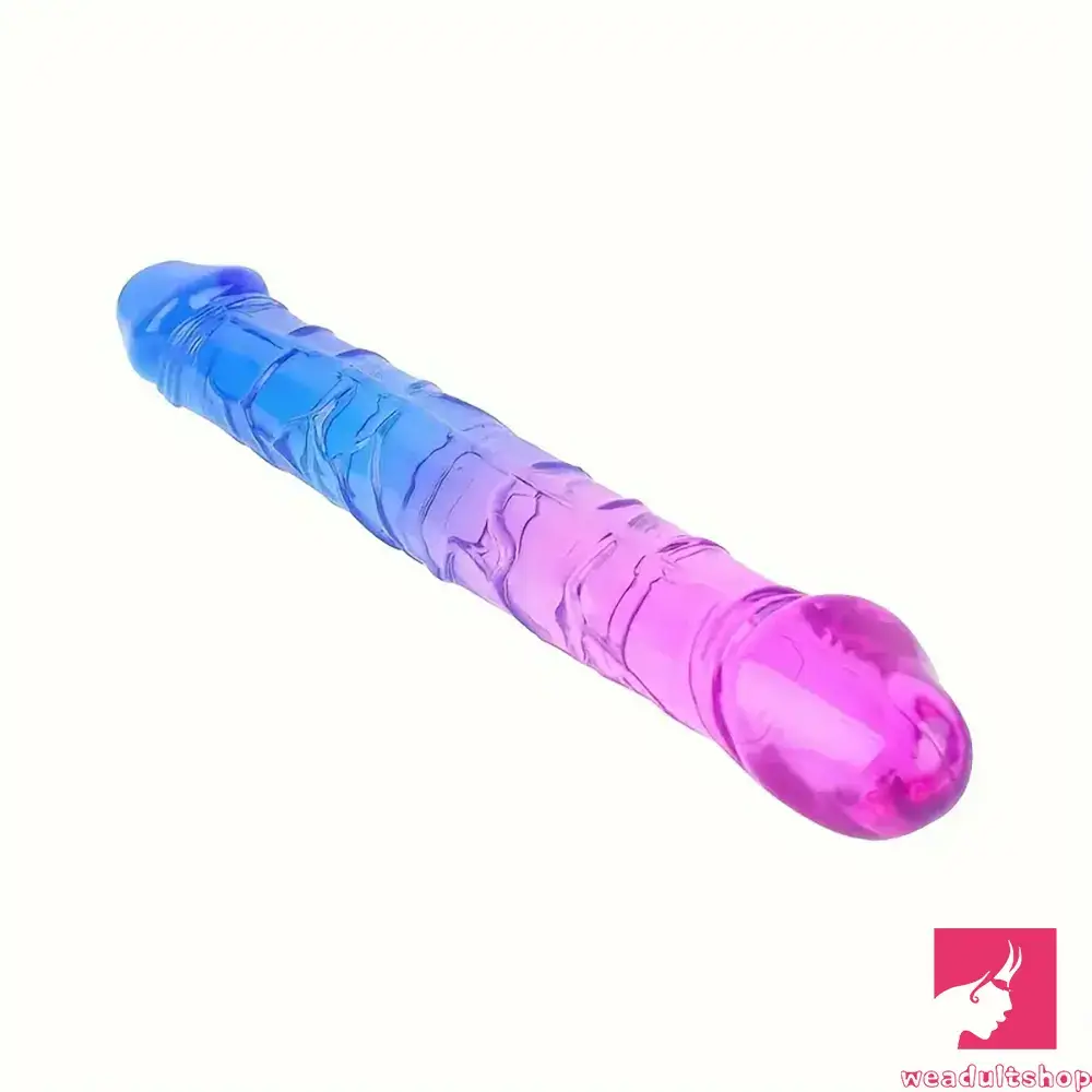 12.6in 17.32in Gradient Color Big Double Heads Dildo For G-Spot Vagina