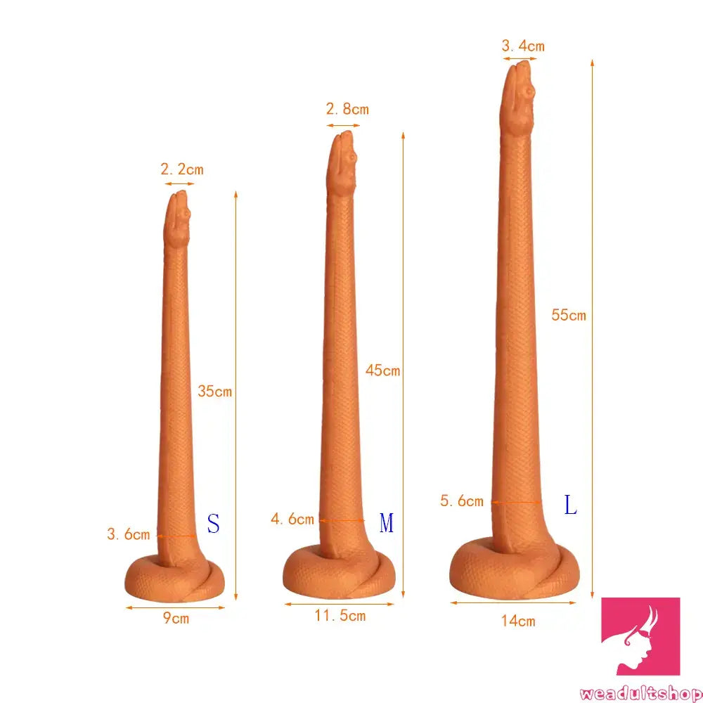 13.78in 17.72in 21.65in Super Long Large Silicone Soft Snake Dildo