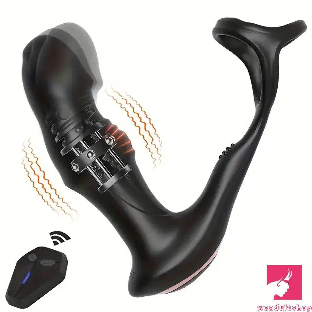 6.18in Unisex Soft Silicone Thrusting Vibrating Wiggling Auto Sex Dildo