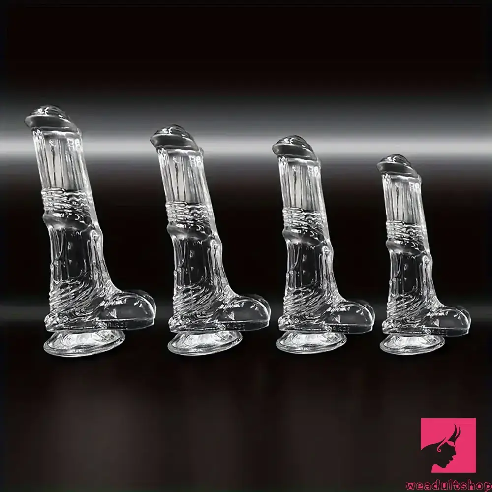 6.6in 7.8in 8.6in 9.8in Clear Black Horse Cock Dildo For Anus Vagina