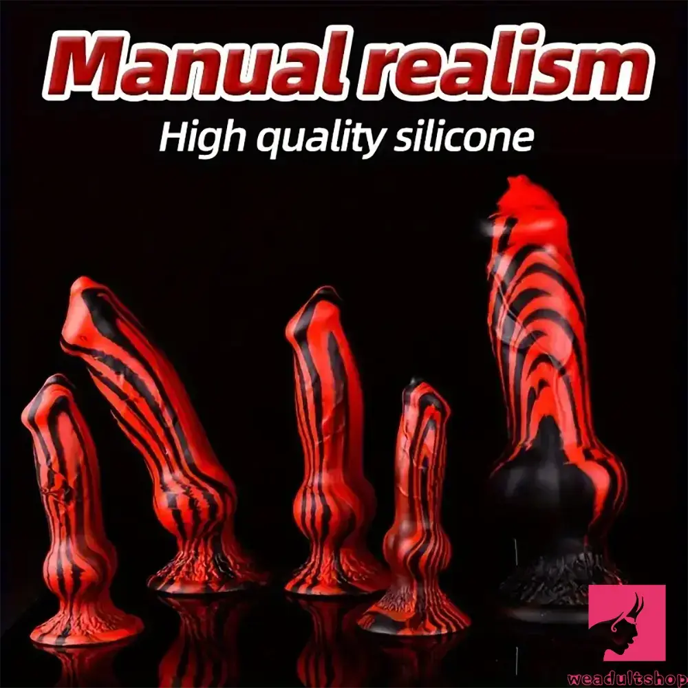 7.24in 7.51in 9.84in 10.62in 12.99in Animal Dog Cock Silicone Flexible Dildo