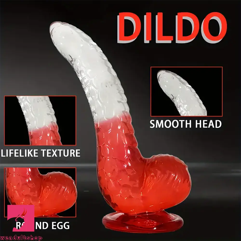 8.27in Soft Silicone Fantasy Gradient Jelly Dildo Masturbator Adult Toy