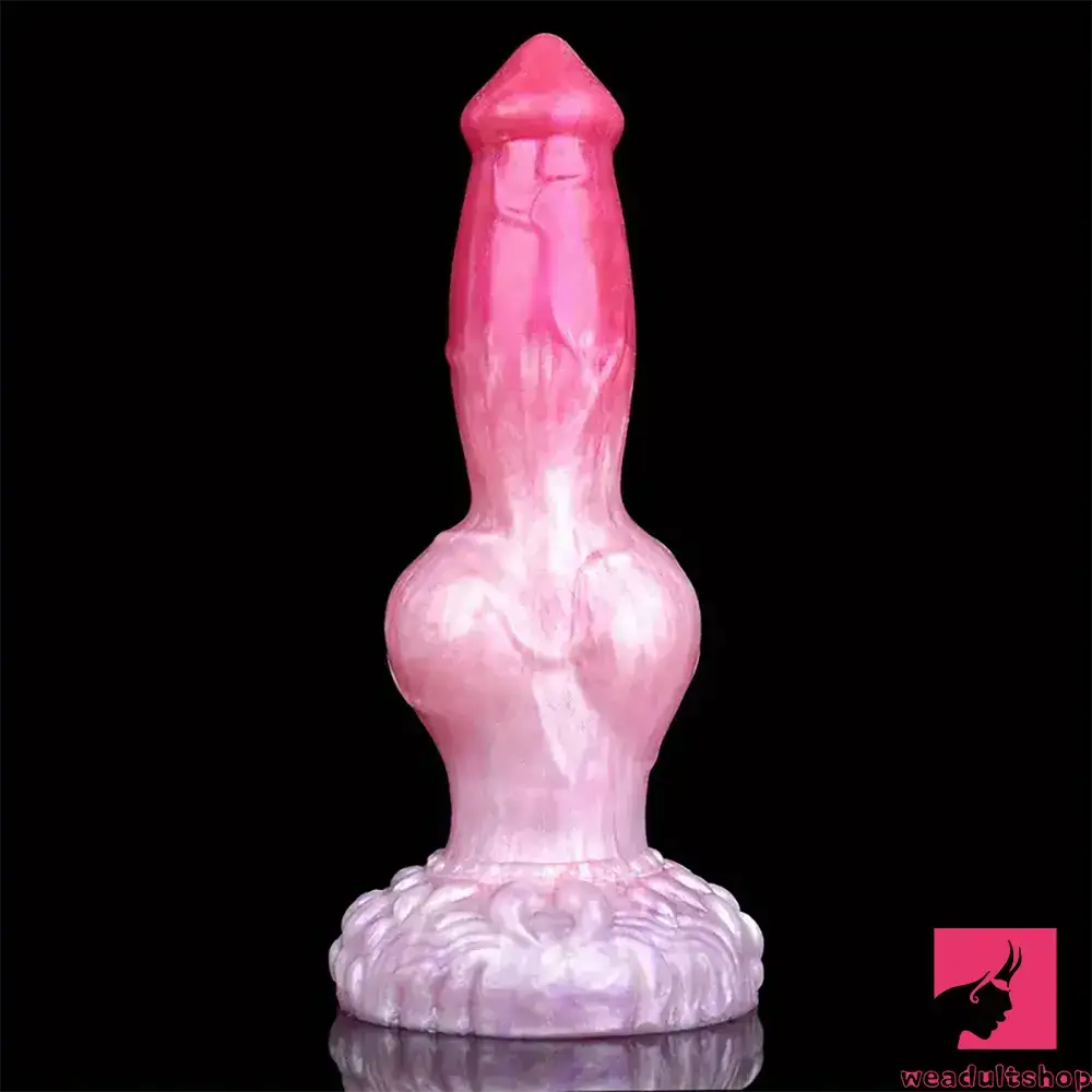 9.65in Female Big Dog Knot Silicone Soft Dildo For Prostate Vaginal Massage