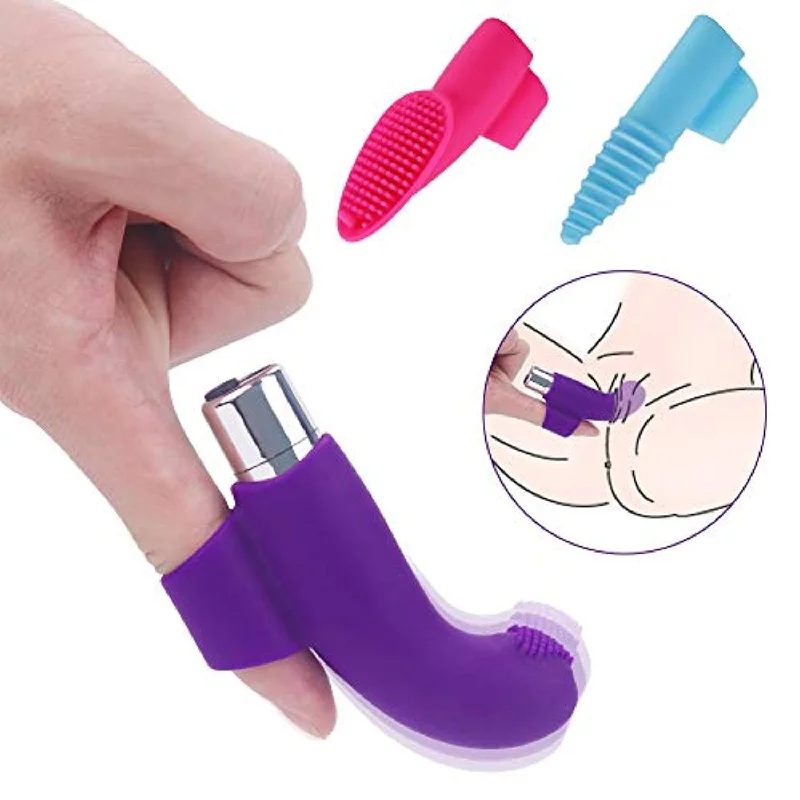 Bullet Vibrator with 3 Silicone Finger Sleeves