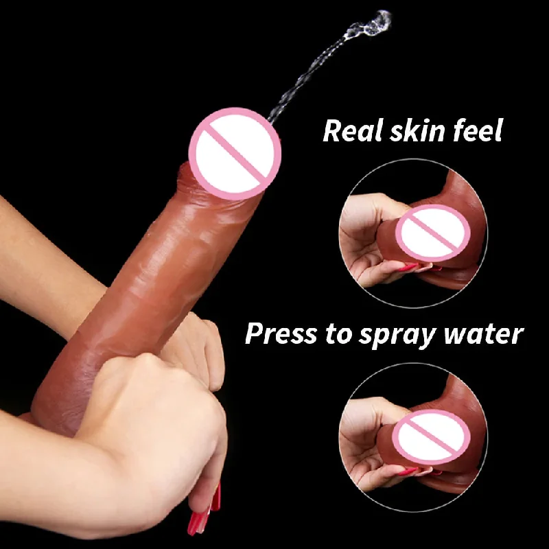 Ejaculating Dildo Butt Plug - Realistic Squirting Silicone Dildo Female Sex Toy