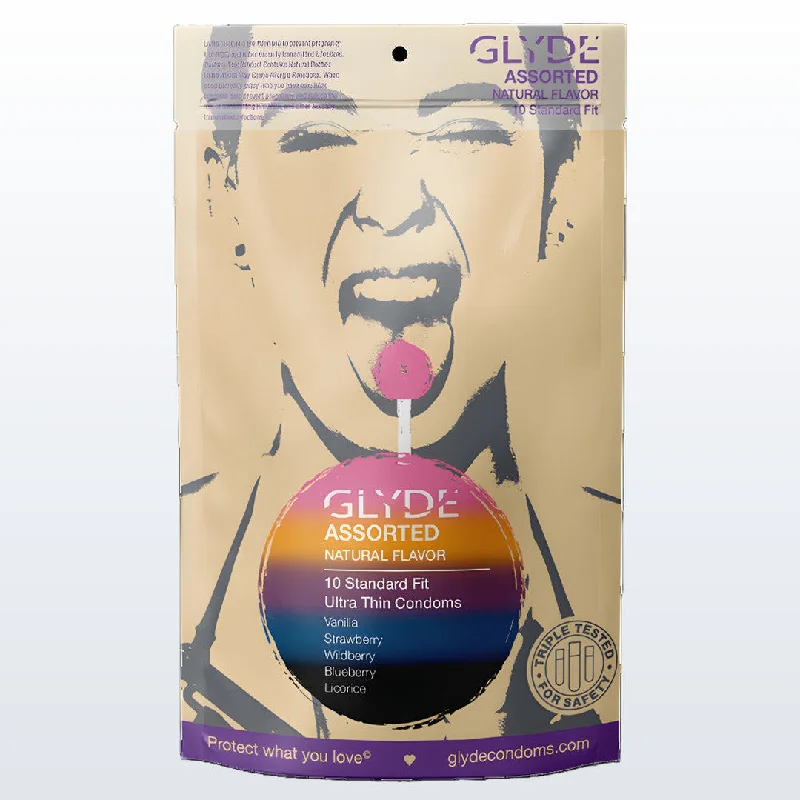 Glyde Natural Flavors Condoms with 5 Flavors (10-Pack)