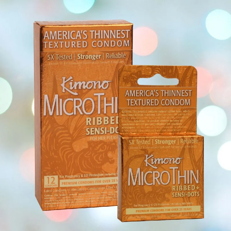 Kimono MicroThin Ribbed + Sensi-Dots Condoms