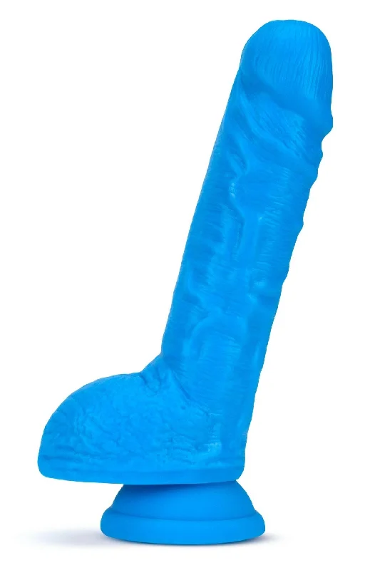 Neo - 9 Inch Dual Density Dildo - Neon Blue