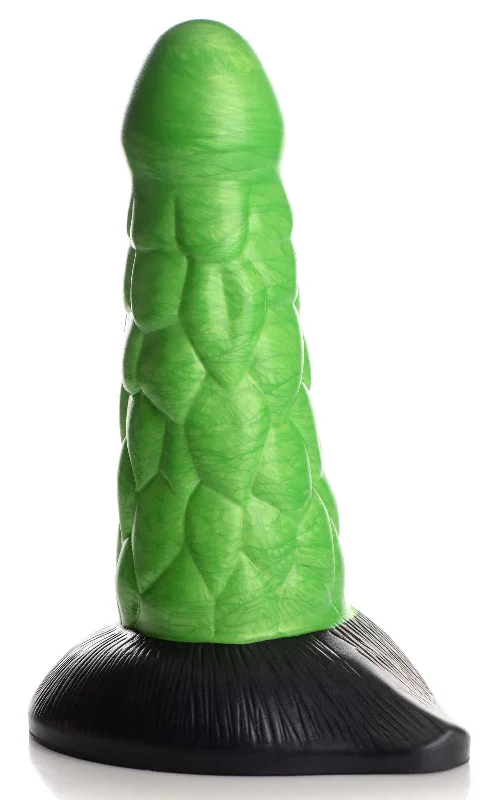 Radioactive Reptile Thick Scaly Silicone Dildo -  Green