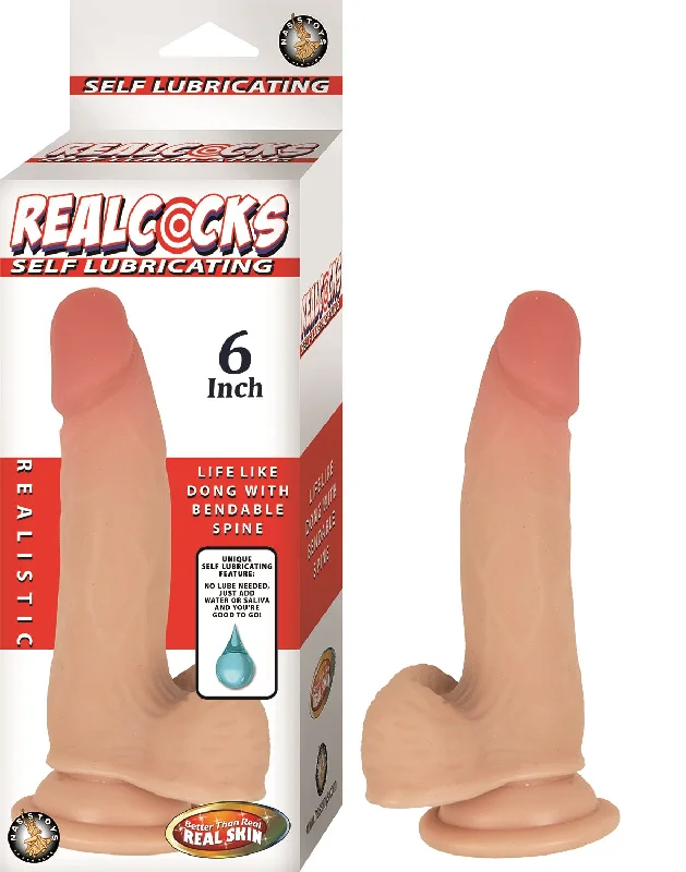 Realcocks Self Lubricating Dong - 6 Inch - Flesh