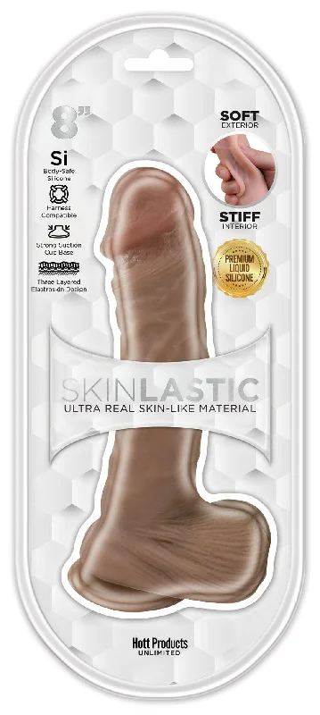 Skinsations - Skinlastic - Sliding Skin Dildo   - 8-Inch With Suction Base