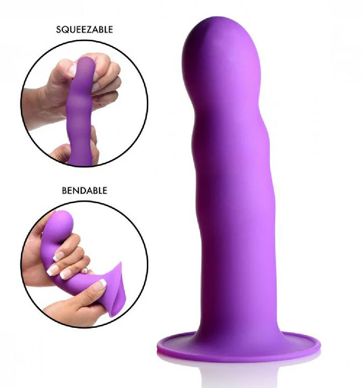 Squeeze It Squeezable Wavy Dildo - Purple