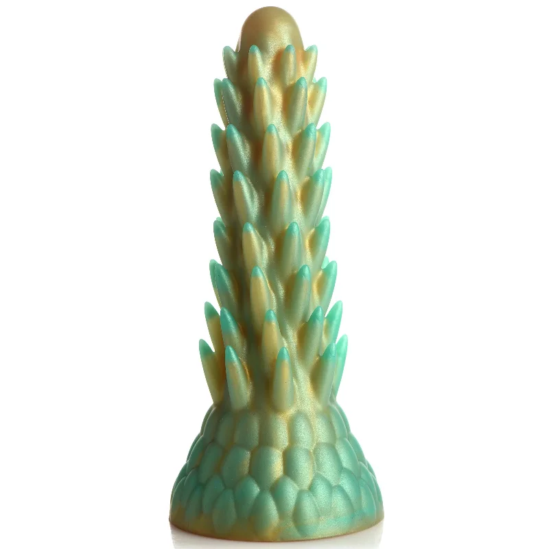 Stegosaurus Spiky Reptile Silicone Dildo - Green