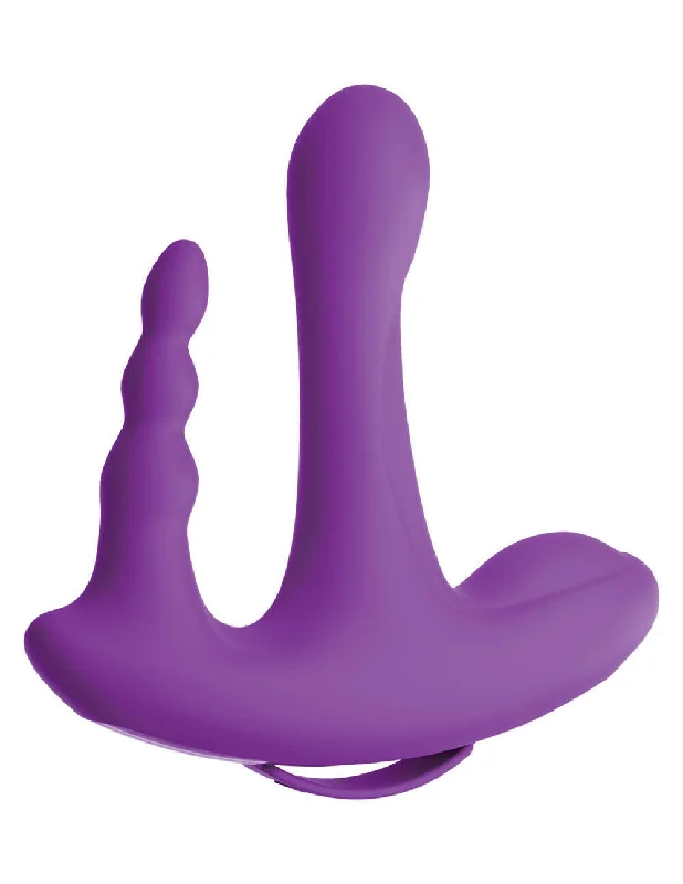 Threesome Rock n' Ride Silicone Vibrator - Purple