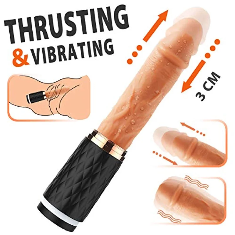 Thrusting Realistic Vibrating Dildo