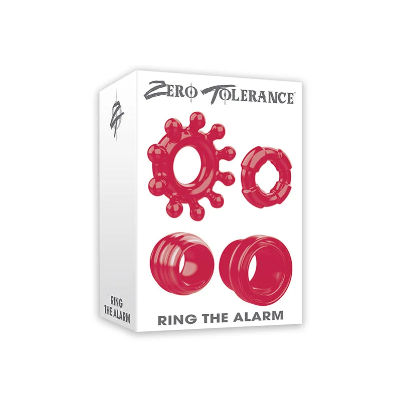 Zero Tolerance Ring The Alarm 4-Piece Cockring Set Red