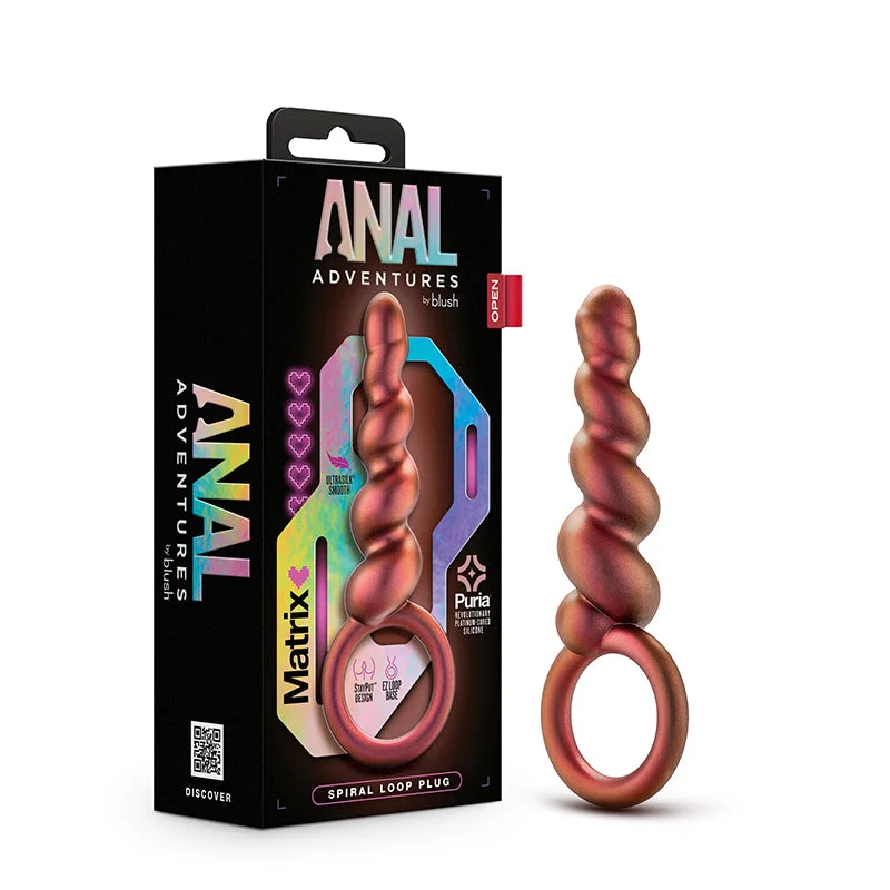 Blush Anal Adventures Matrix Silicone Spiral Loop Plug Copper