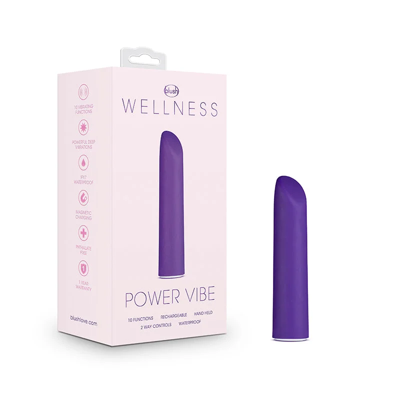 Blush Wellness Power Vibe Rechargeable Bullet Vibrator Purple