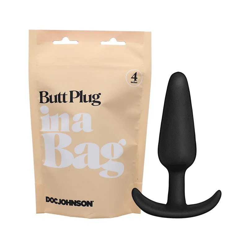 Doc Johnson In A Bag Butt Plug 4 in. Silicone Black