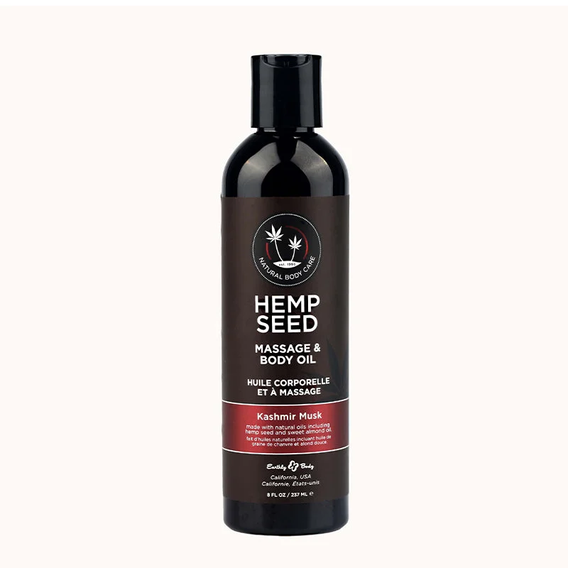 Earthly Body Hemp Seed Massage & Body Oil Kashmir Musk 8 oz.