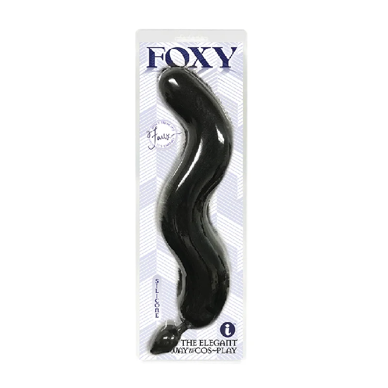 Foxy Silicone Tail Butt Plug-Black