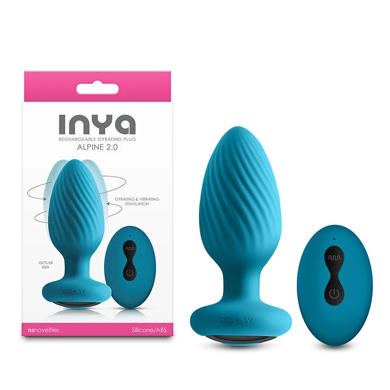 INYA Alpine 2.0 - Teal - Teal 10.7 cm USB Rechargeable Butt Plug with Wireless Remote