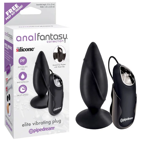 Anal Fantasy Collection Elite Vibrating Plug - Black 9.5 cm (3.5'') Vibrating Butt Plug