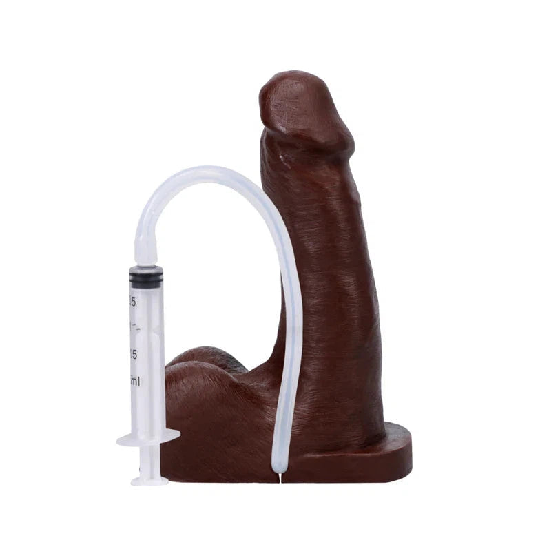 Pop N' Play Silicone Squirting Packer Dildo - Espresso