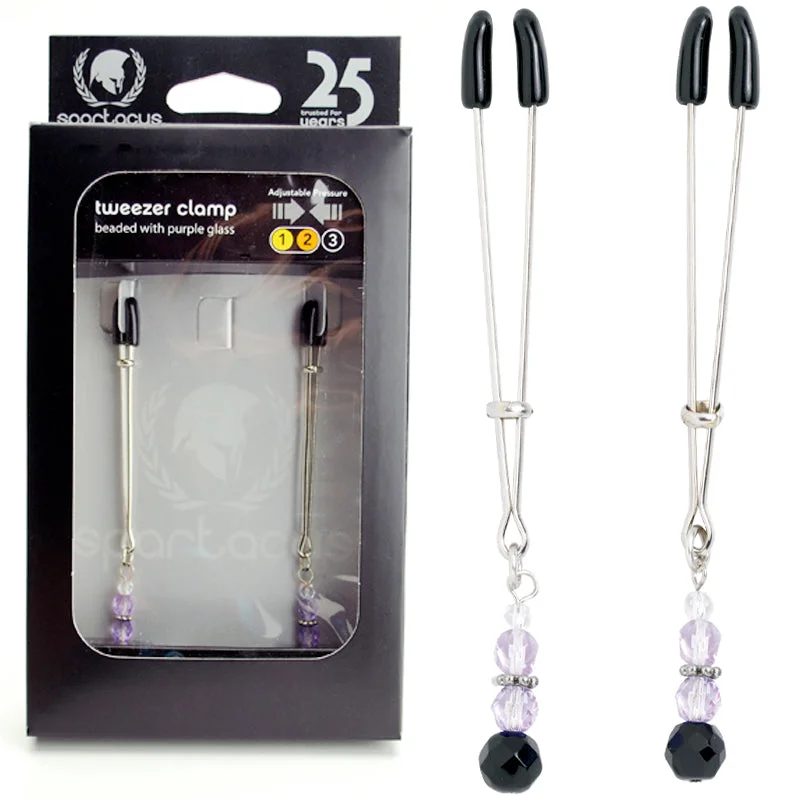 Purple Beaded Tweezer Clamps