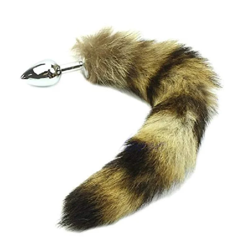 Sexy Faux Steel Raccoon Tail Plug 14" Long