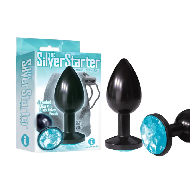 The 9's The Silver Starter Bejeweld Stainless Steel Plug Aqua