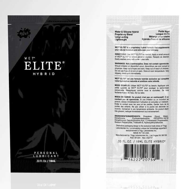 WET Elite 10 ml personal lubricant pouch